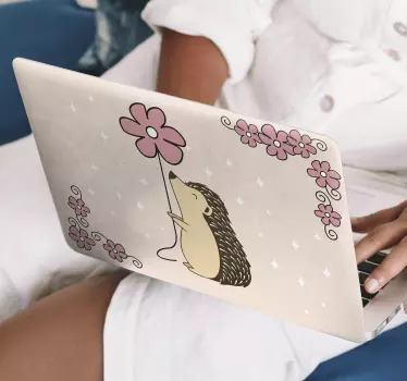 Adesivo pc Istrice e margherita - TenStickers