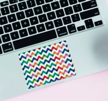 Adesivo touchpad righe colorate zigzag - TenStickers