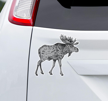 Adesivo per auto alce bianco e nero - TenStickers