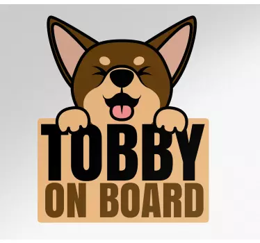 Adesivo per auto attenzione cane felice - TenStickers