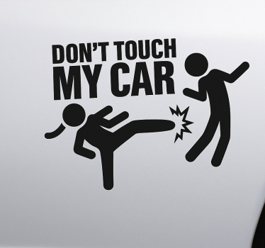 Adesivo per auto avviso divertente calcione karate - TenStickers
