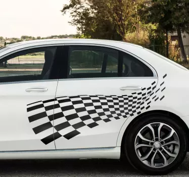 Adesivo per auto bandiera da corsa - TenStickers