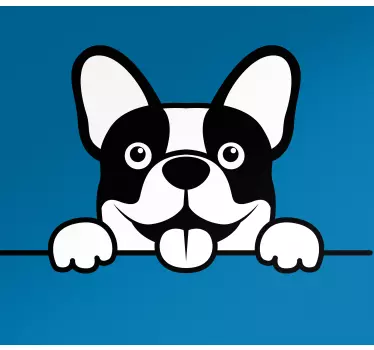Adesivo per auto bulldog francese giocoso - TenStickers