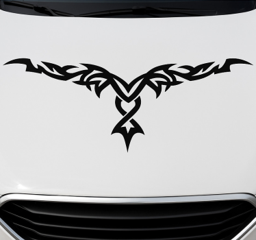 Adesivo per auto cappuccio tribale monocolore - TenStickers