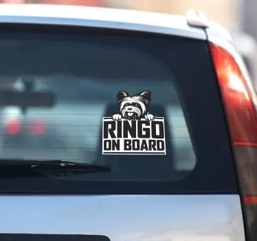 Adesivo per auto cartello cane giocoso - TenStickers