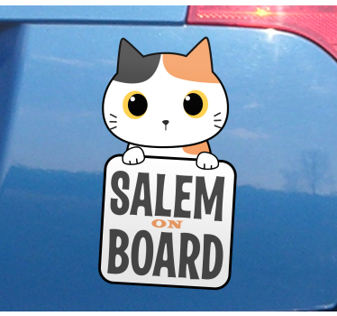 Adesivo per auto cartello gatto carino - TenStickers