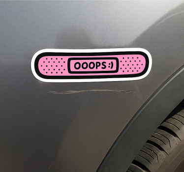 Adesivo per auto cerotto rosa "oops" - TenStickers