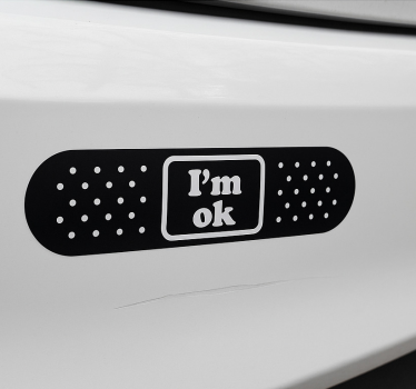 Adesivo per auto cerotto "sto bene" - TenStickers