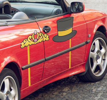 Adesivo per auto cilindro e corona - TenStickers