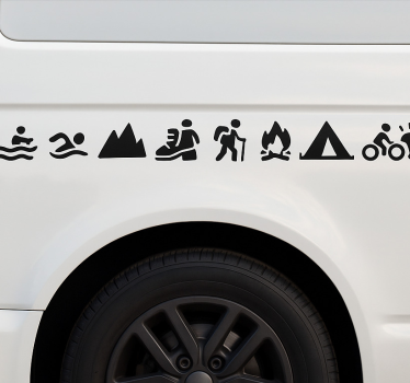 Adesivo per auto collezione di avventure all'aria aperta - TenStickers