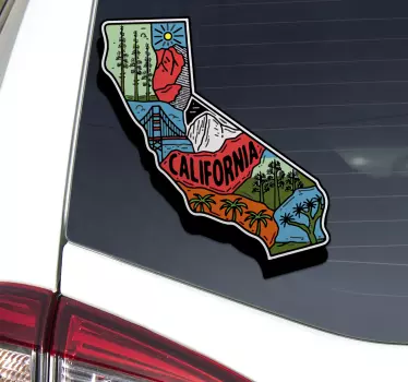 Adesivo per auto contorno dello stato della california - TenStickers