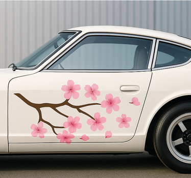 Adesivo per auto fiori di ciliegio rosa - TenStickers
