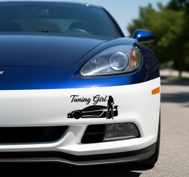 Adesivo per auto design nero "tuning girl" - TenStickers