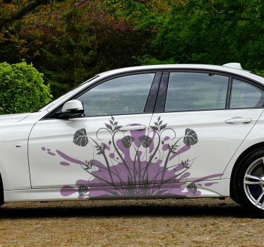 Adesivo per auto disegno a spruzzo viola - TenStickers