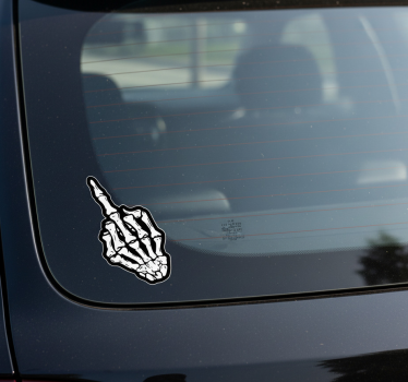 Adesivo per auto dito medio scheletro - TenStickers