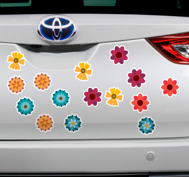Adesivo per auto elemento floreale vivace - TenStickers