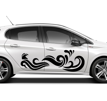 Adesivo per auto elemento fluido a onde - TenStickers