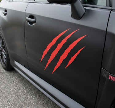 Adesivo per auto esterno graffio rosso - TenStickers