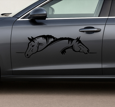 Adesivo per auto esterno scuderia e cavalli - TenStickers
