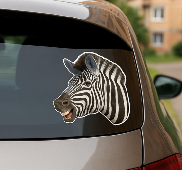 Adesivo per auto esterno zebra sorridente - TenStickers