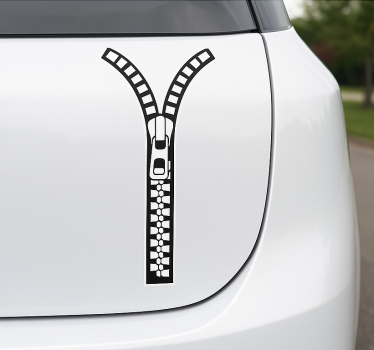 Adesivo per auto esterno zip divertente - TenStickers