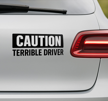 Adesivo per auto attenzione guidatore pericoloso - TenStickers