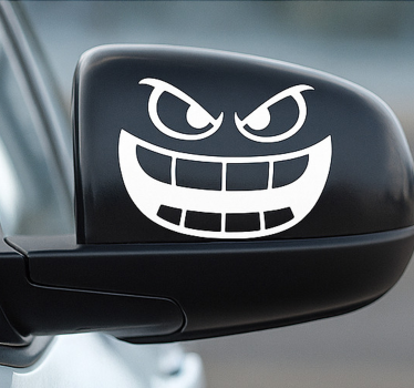 Adesivo per auto faccia da mostro per retrovisore - TenStickers