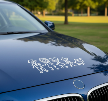 Adesivo per auto famiglia cuore felice - TenStickers