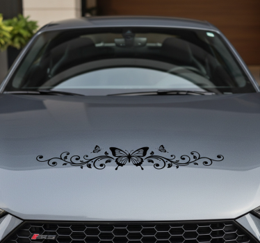 Adesivo per auto farfalla nera elegante - TenStickers