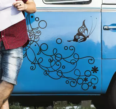 Disegno per pareti farfalle con adorni - TenStickers