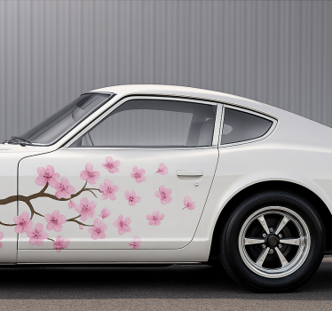 Adesivo per auto fiore di ciliegio rosa - TenStickers
