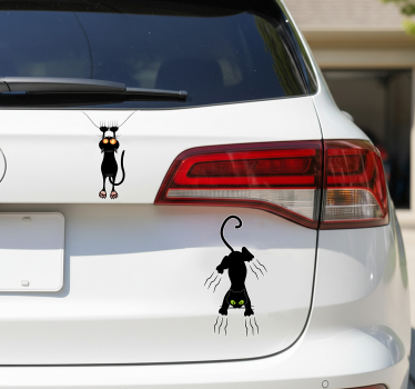 Adesivo per auto gatti neri graffianti - TenStickers