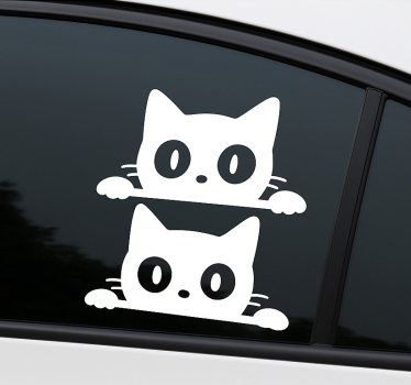 Adesivo per auto gattini carini gemelli - TenStickers