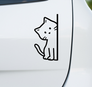Adesivo per auto gatto carino e semplice - TenStickers