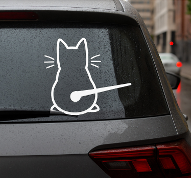 Adesivo per auto gatto con coda mobile - TenStickers