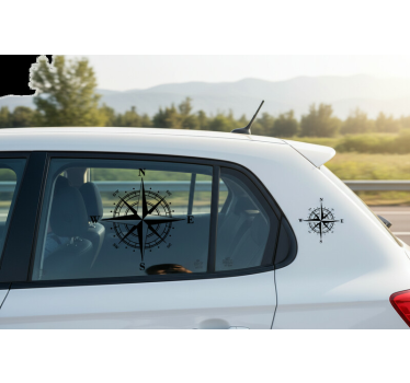 Adesivo per auto grande bussola da viaggio - TenStickers