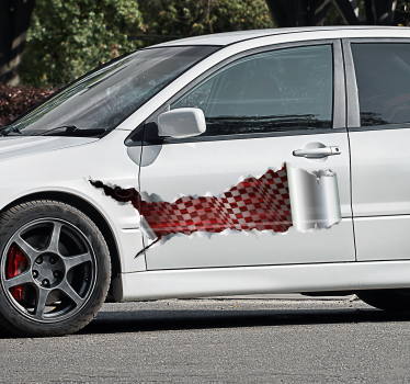 Adesivo per auto lamiera strappata da corsa - TenStickers
