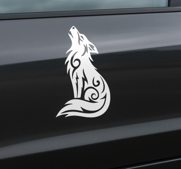 Adesivo per auto lupo alpha selvaggio seduto - TenStickers