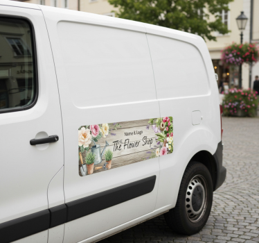 Adesivo per auto negozio di fiori nome e logo - TenStickers