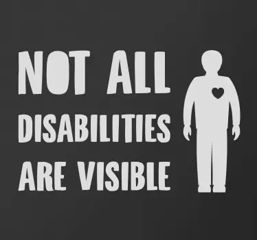 Adesivo per auto non tutte le disabilità sono visibili - TenStickers