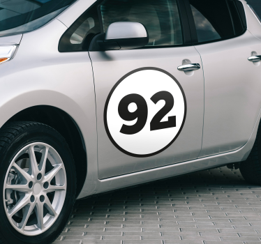 Adesivo per auto numero di raduno - TenStickers