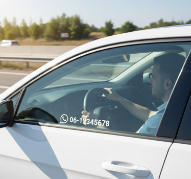 Adesivo per auto numero di telefono personalizzato - TenStickers