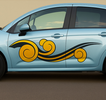 Adesivo per auto onda stilizzata rotolante - TenStickers