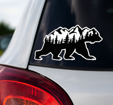 Adesivo per auto orso delle onde di montagna - TenStickers