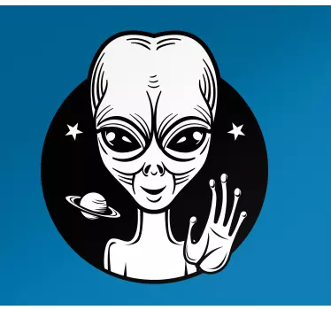 Adesivo per auto personaggio alieno in saluto - TenStickers