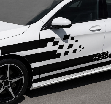 Adesivo per auto raccolta di velocità geometrica - TenStickers