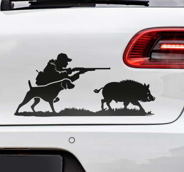Adesivo per auto sagoma di caccia - TenStickers