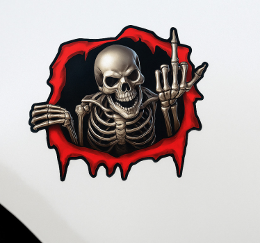 Adesivo per auto scheletro 3d inquietante - TenStickers