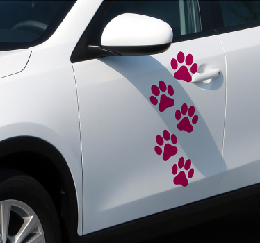 Adesivo per auto set di zampe monocolore - TenStickers