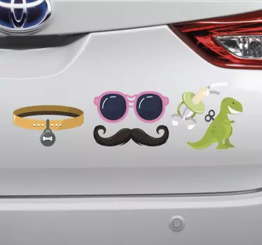 Adesivo auto simboli famiglia - TenStickers
